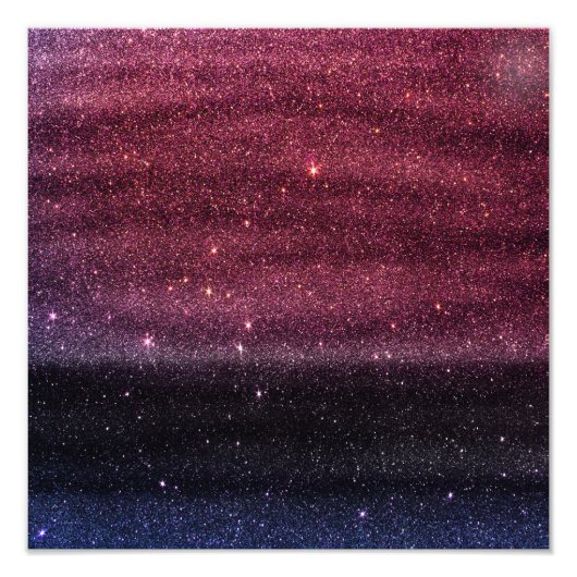 Gradiënt Faux Paars en Blue Glitter Foto Afdruk (Voorkant)