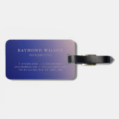 Gradiënt Faux Roos Gold en marineblauw monogram Bagagelabel (Achterkant horizontaal)