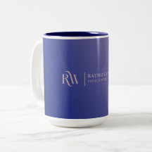 Gradiënt Faux Roos Gold en marineblauw Monogrammen