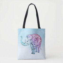 Gradiënt Floral Elephant Tote Bag