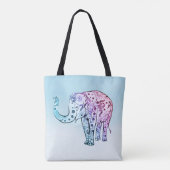 Gradiënt Floral Elephant Tote Bag (Achterkant)