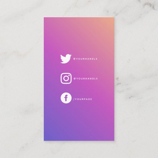 Gradiënt gemaakt met liefdeshart Silhouette Enclos Informatiekaartje (Achterkant)