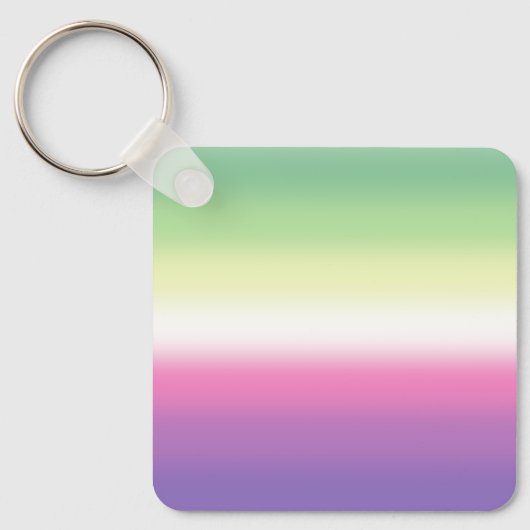 Gradient Genderfea Pride Flag – Genderdoe Flag Sleutelhanger (Voorkant)