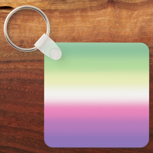 Gradient Genderfea Pride Flag – Genderdoe Flag Sleutelhanger (Voorkant)