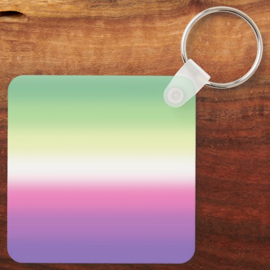 Gradient Genderfea Pride Flag – Genderdoe Flag Sleutelhanger (Achterkant)