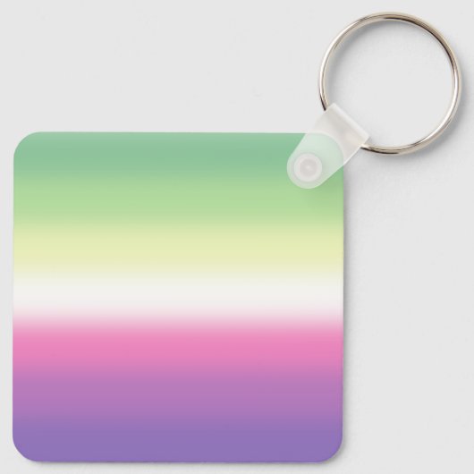 Gradient Genderfea Pride Flag – Genderdoe Flag Sleutelhanger (Achterkant)