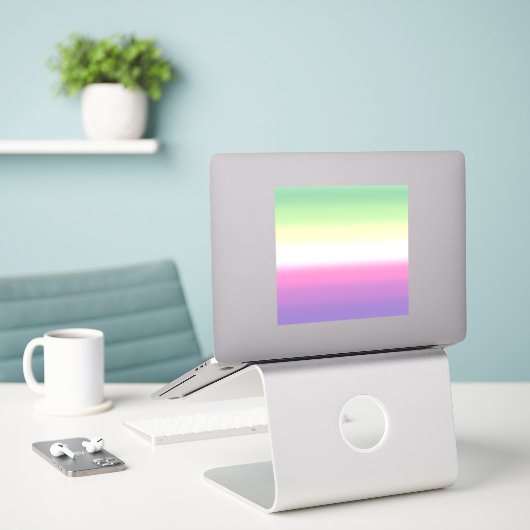 Gradient Genderfea Pride Flag – Genderdoe Flag Sticker (Laptop op bureau)