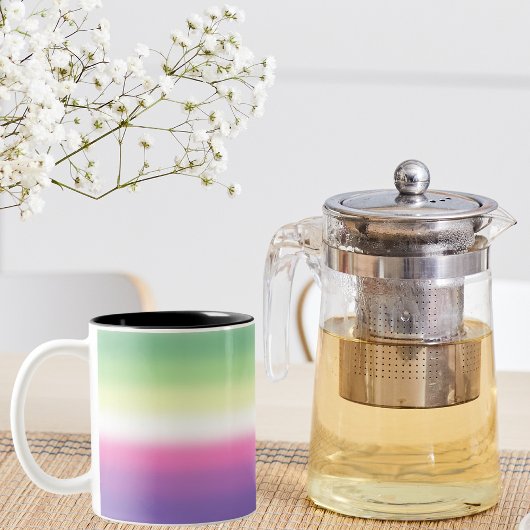 Gradient Genderfea Pride Flag – Genderdoe Flag Tweekleurige Koffiemok