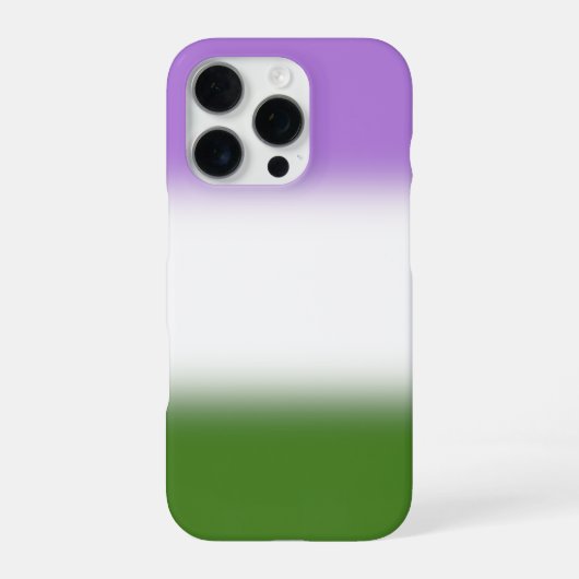 Gradient Genderqueer Pride Flag – Genderqueer Flag iPhone Hoesje (Achterkant)