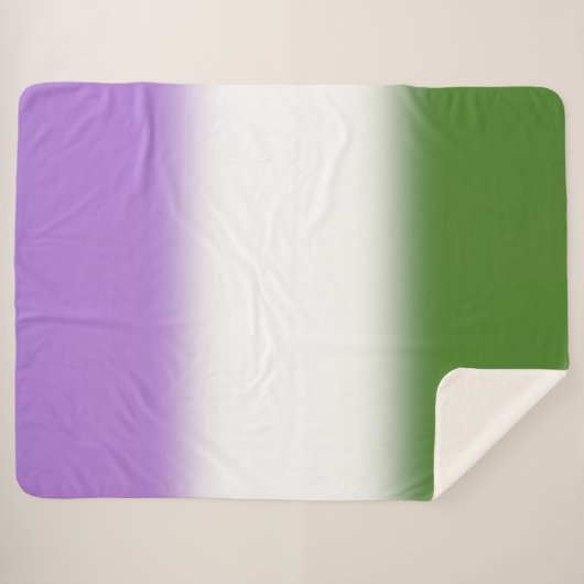 Gradient Genderqueer Pride Flag – Genderqueer Flag Sherpa Deken (Voorkant (horizontaal))