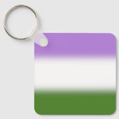 Gradient Genderqueer Pride Flag – Genderqueer Flag Sleutelhanger (Voorkant)