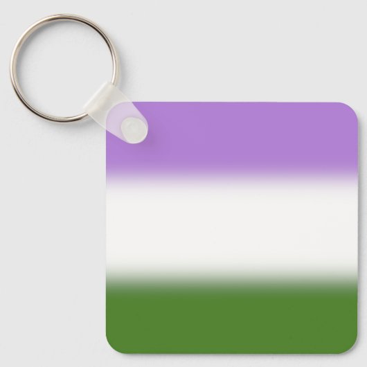 Gradient Genderqueer Pride Flag – Genderqueer Flag Sleutelhanger (Voorkant)