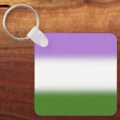 Gradient Genderqueer Pride Flag – Genderqueer Flag Sleutelhanger (Voorkant)