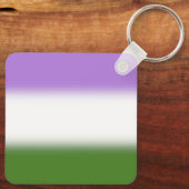 Gradient Genderqueer Pride Flag – Genderqueer Flag Sleutelhanger (Achterkant)