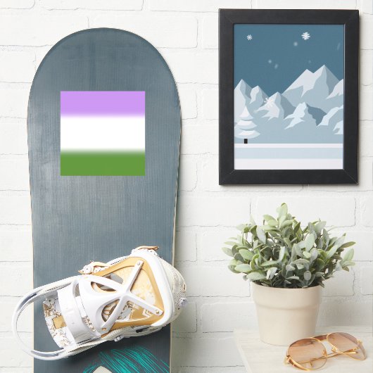 Gradient Genderqueer Pride Flag – Genderqueer Flag Sticker (Snowboard)