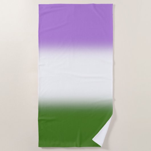 Gradient Genderqueer Pride Flag – Genderqueer Flag Strandlaken (Voorkant)