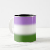 Gradient Genderqueer Pride Flag – Genderqueer Flag Tweekleurige Koffiemok (Voorkant links)