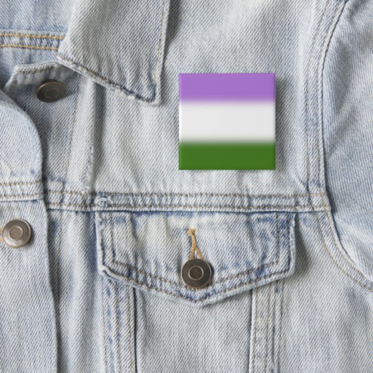 Gradient Genderqueer Pride Flag – Genderqueer Flag Vierkante Button 5,1 Cm (In situ)