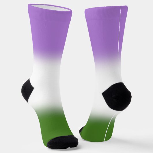 Gradient Genderqueer Pride Flag Sokken (Gebogen)