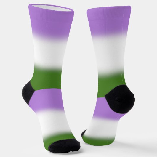 Gradient Genderqueer Pride Flag Sokken (Gebogen)