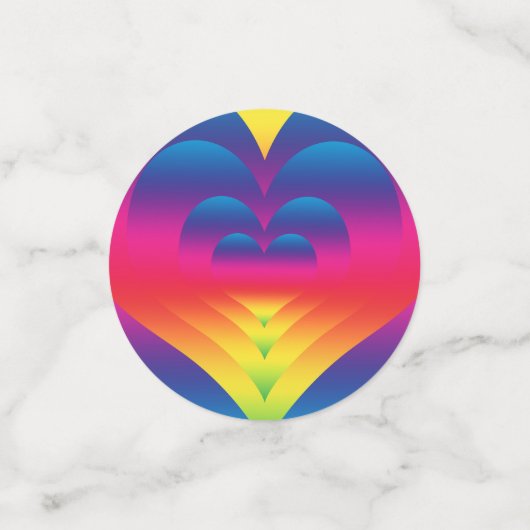 Gradiënt geneste regenboogharten confetti (Kleine voorkant)