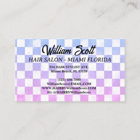 Gradiënt geometrisch haar stylist visitekaartje (Achterkant)