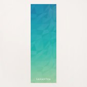 Gradiënt geometrisch patroonmonogram turquoise yogamat (Voorkant)