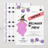 Gradiënt Ghost Skull Garland Halloween Party Kaart (Voorkant / Achterkant)