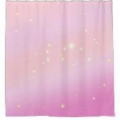 Gradient Girly Glam Celestial Glitter Pastel Roze Douchegordijn (Voorkant)