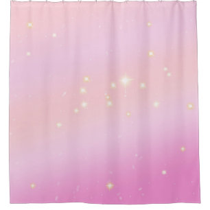 Gradient Girly Glam Celestial Glitter Pastel Roze Douchegordijn