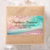 Gradient Glitter Rainbow Bokeh Verzendadres Etiket (Insitu)