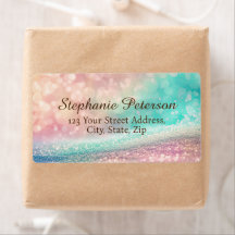 Gradient Glitter Rainbow Bokeh Verzendadres