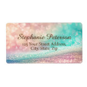 Gradient Glitter Rainbow Bokeh Verzendadres Etiket (Voorkant)