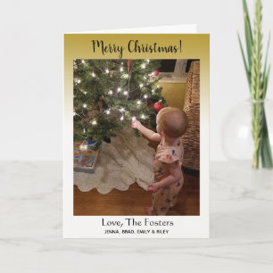Gradiënt Gold Classy Merry-kerstfamilie Foto Kaart