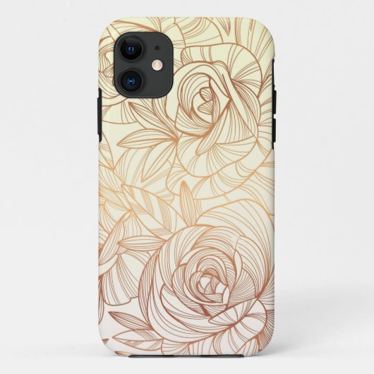 gradiënt golden lineaire florale Case-Mate iPhone case (Achterkant)