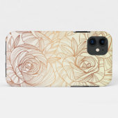 gradiënt golden lineaire florale Case-Mate iPhone case (Achterkant (horizontaal))