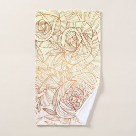 gradiënt golden lineaire florale handdoek