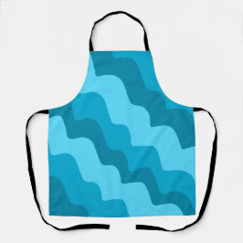 Gradiënt golvende blauwe oceaan schort