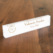 Gradient gouden cirkel custom business logo naambordje (Zijkant)