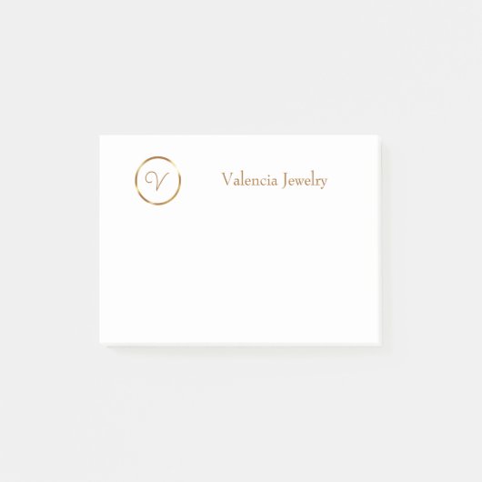 Gradient gouden cirkel custom business logo post-it® notes (Voorkant)