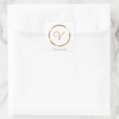 Gradient gouden cirkel custom business logo vierkante sticker (Tas)