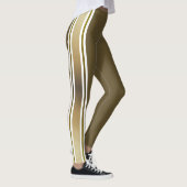 Gradiënt Gouden en Witte Strepen Leggings (Rechts)