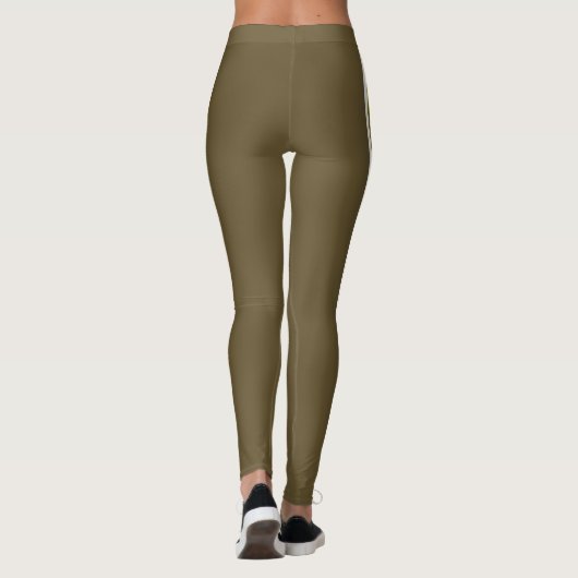 Gradiënt Gouden en Witte Strepen Leggings (Achterkant)