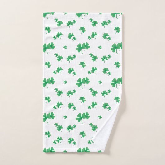 Gradient Green Irish Shamrock Pattern Bad Handdoek (Handdoek)