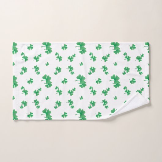 Gradient Green Irish Shamrock Pattern Bad Handdoek (Handdoek)