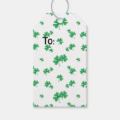 Gradient Green Irish Shamrock Pattern Cadeaulabel (Voorkant)