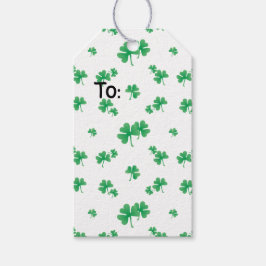 Gradient Green Irish Shamrock Pattern Cadeaulabel