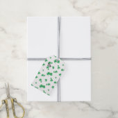 Gradient Green Irish Shamrock Pattern Cadeaulabel (Met Touw)