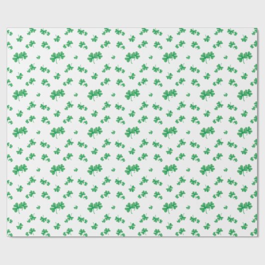 Gradient Green Irish Shamrock Pattern Cadeaupapier (Vlak)