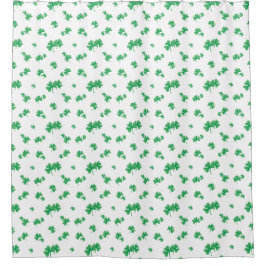Gradient Green Irish Shamrock Pattern Douchegordijn